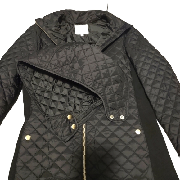 NWT Copper Key quilted black coat with detachable hood - Picture 2 of 9